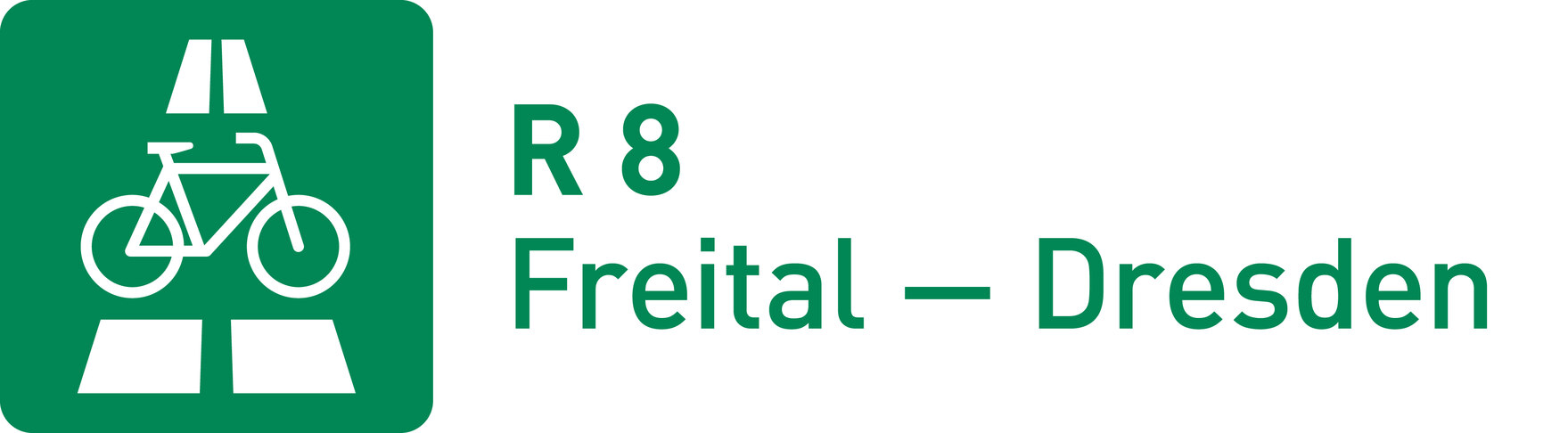 Logo zu einem Radschnellweg mit Ziffer 8